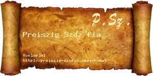 Preiszig Szófia névjegykártya